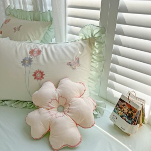 Washed Cotton Duvet Cover White Pillow Case Embroidery Bed Linen Kids’ Bedding Set