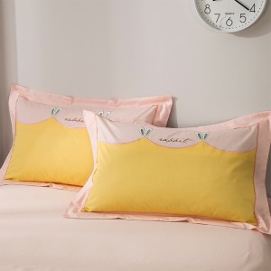 Yellow Bed Sheet Cartoon Pillow Sham Pure Cotton Comforter Quilt Duvet Kids’ bedding