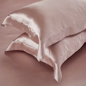 Pink Pillowcase Solid Color Bed Linen 4pcs Quilt Cover Silk Bedding Set