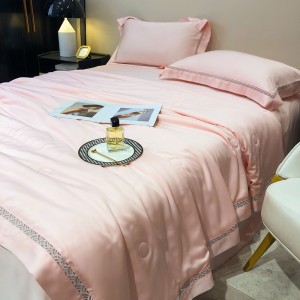 Pink Pillow Slip Lyocell Flat Sheets Solid Color Comforter Quilt Duvet  Bedding Set