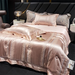 Flesh Color Pillow Slip Lyocell Flat Sheets Solid Comforter Quilt Duvet  Bedding Set