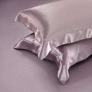 Purple Pillow Cases Solid Color Bed Linen 4pcs Quilt Cover Silk Bedding Set