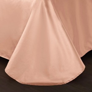 Pink Pillow Cover Solid Color Fitted Sheet 4pcs Duvet Cover Silk Bedding Set