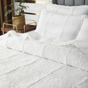 White Premium Pillowcases Embroidered Pure Cotton Bedspread