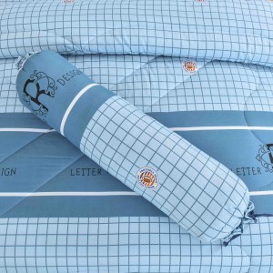 OEM/ODM Polyester Blue Pillowcase Quilted 6pcs Bed Sheets Polyester Comforter Set