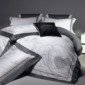 High grade long-staple cotton light luxury satin pure cotton printing bed sheet quilt cover white bedding set