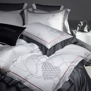 High grade long-staple cotton light luxury satin pure cotton printing bed sheet quilt cover white bedding set