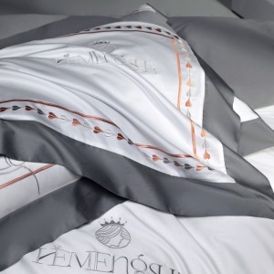 High grade long-staple cotton light luxury satin pure cotton printing bed sheet quilt cover white bedding set