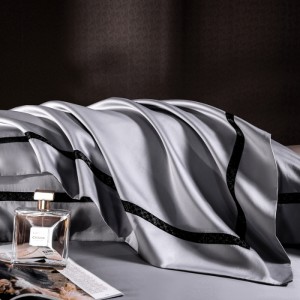 200s long-staple cotton high-end grey luxury pure cotton satin jacquard bedding set