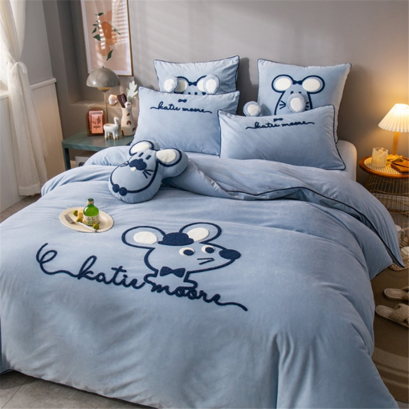 Bed Linen Fitted Sheets High Quality Comforter 100% Washed Cartoon Kids′ Bedding Set1 (2)