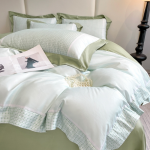 100% long-staple cotton digital printing green premium bedding set