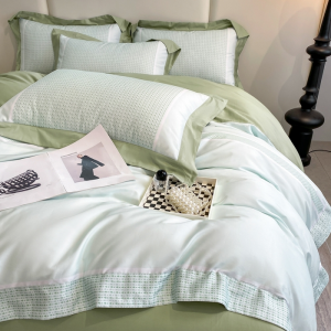 100% long-staple cotton digital printing green premium bedding set