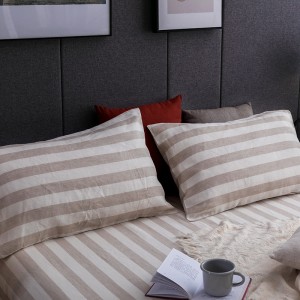 Khaki Bed Sheet Organic Home Textile Comforter Set  Luxury Quality Pillow Slip Jacquard Linen Bedding