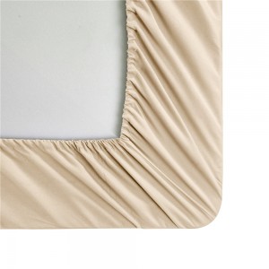 Beige Brushed Microfiber Fitted Sheet Home Textile Solid Color Pillowcase Polyester Bed Sheets