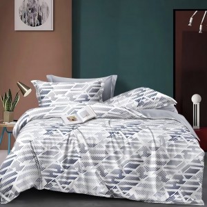 Customized Bed Sheet Comforter Sanding Pillowcases White Printing Polyester Duvet Cover Set