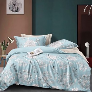 Customized Bed Sheet Comforter Sanding Pillowcases White Printing Polyester Duvet Cover Set