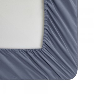 Solid Color Gray Blue Brushed Microfiber Coverlets Plain Printed Pillowcase Polyester Bed Sheets