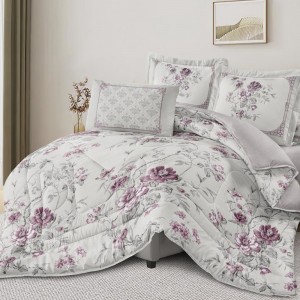 High-Quality Polyester Coverlets Quilted Bedspread Pillowcases Grey Comforter Set