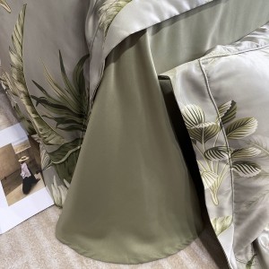 Washed Silk Pillow Sham Printing Fitted Sheet Exquisite Comforter Quilt Duvet Skin-friendly Bedding Set