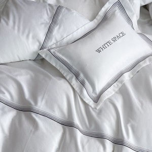 Braid Fitted Sheets White Pillow Cover Sateen Comforter Set Hotel Premium Bedding Set