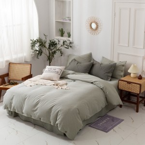 Green Home Comforter Set Home Textile Bed Sheet Luxury Quality Pillow Cover Cotton And Linen Bedding