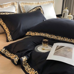 Long Staple Cotton Embroidered Pillow Sham Home Textile Flat Sheets Premium Bedding Set