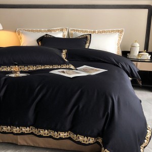 Long Staple Cotton Embroidered Pillow Sham Home Textile Flat Sheets Premium Bedding Set