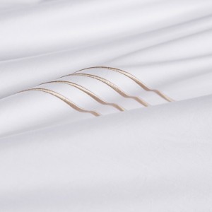 Cotton Quilt Cover Embroidered Pillow Cases White Flat Sheets Luxury Hotel Bedding Set