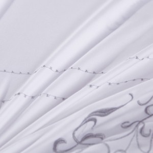 White Cotton Quilt Cover Embroidered Pillow Cases High Grade BedSheets Luxury Hotel Bedding Set