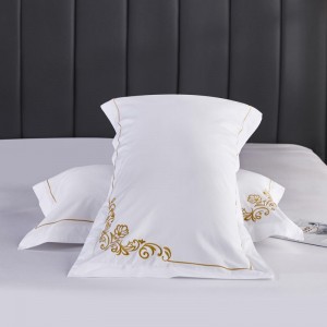 Embroidered Bed Linen White Pillow Sham Hotel Comforter Quilt Duvet Home Textile Bedding Set