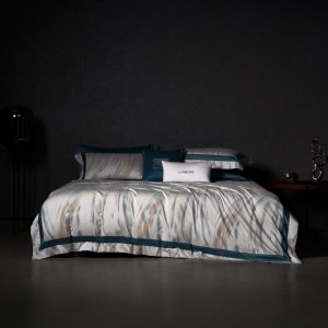 Luxury 500TC Cotton Bed Sheet Grey Jacquard Bedding Set Wholesaler