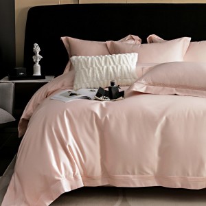 Pink Embroidery Home Textiles 100S Long Staple Cotton Bedding Set Supplier