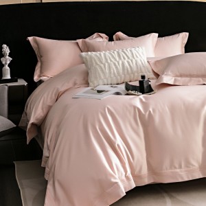 Pink Embroidery Home Textiles 100S Long Staple Cotton Bedding Set Supplier