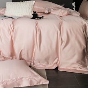 Pink Embroidery Home Textiles 100S Long Staple Cotton Bedding Set Supplier