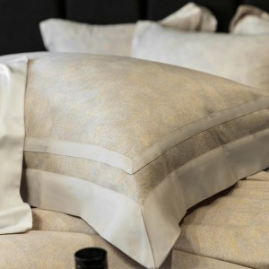 Gold 4 PCS Regenerated Cellulose Fibre Duvet Cover Digital Pritning Cotton Bedding Set