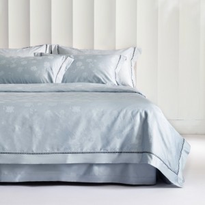 Blue Jacquard Home Textiles 80S Bed Sheet High Quality Bedding Set