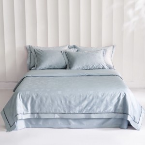 Blue Jacquard Home Textiles 80S Bed Sheet High Quality Bedding Set