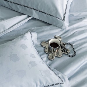 Blue Jacquard Home Textiles 80S Bed Sheet High Quality Bedding Set