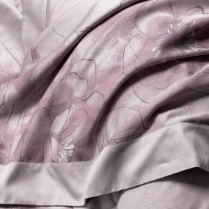 Luxury lyocell cotton home textiles purple 4pcs jacquard bedding set supplier