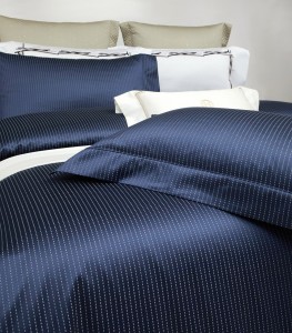 Blue 100% pure pima cotton bedding yarn-dyed jacquard four-piece set luxury bedding set