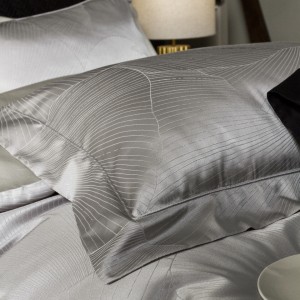 100S cotton bed sheet white jacquard home textiles bedding set supplier