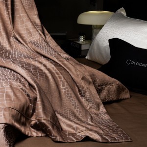 High grade brown 4 pcs home textiles 100s cotton jacquard bedding set supplier