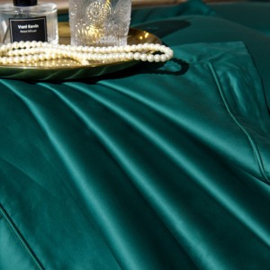 100% cotton 4 pcs home textile green plain color bed sheet premium bedding set supplier