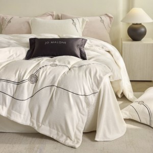 Winter high gram weight velvet 4 pcs white embroidery duvet cover premium bedding set