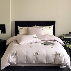 High quality 100% cotton home textiles white towel embroidery bedding set supplier