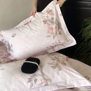 Pastoral style 4pcs home textiles green bed sheet 100% cotton digital printing bedding set