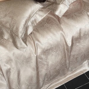 Luxury 4 pcs home textiles grey bed sheet jacquard bedding set supplier