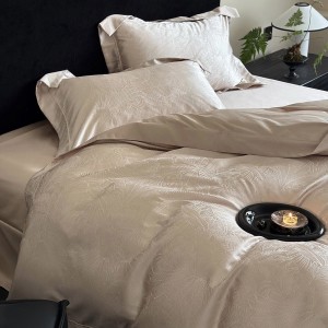 Luxury 4 pcs home textiles grey bed sheet jacquard bedding set supplier