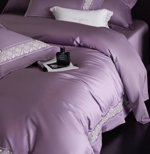 Luxury 100 count long staple cotton custom heavy duty lace duvet cover bedding set