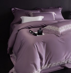 Luxury 100 count long staple cotton custom heavy duty lace duvet cover bedding set